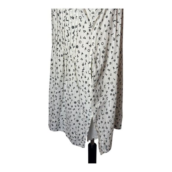 Modaposa‎ Dress Women Medium White Black Alphabet Cotton Alegra Mini Artsy - Picture 7 of 14
